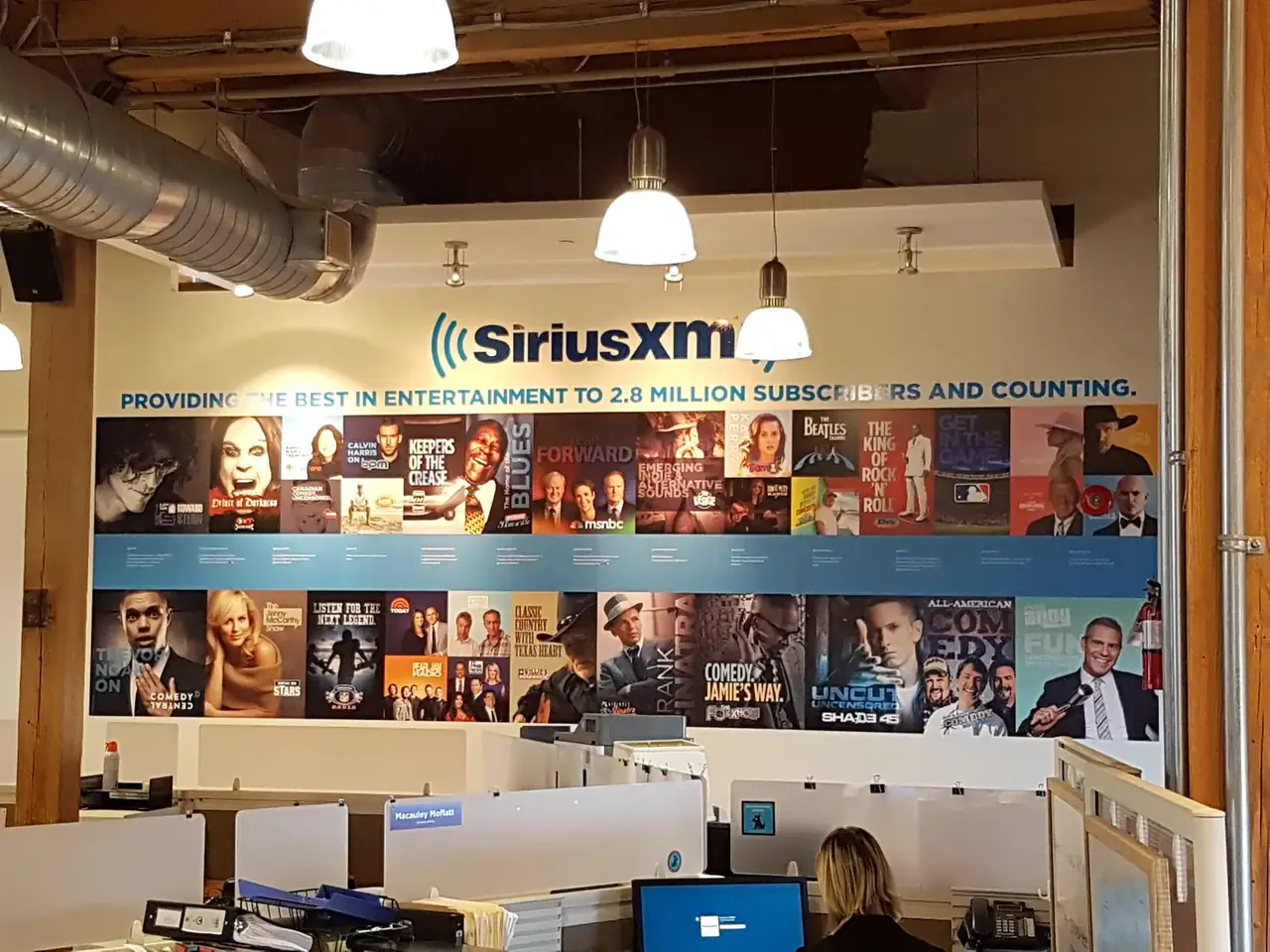 SiriusXM office interior wall murals installed by Performance Graphics